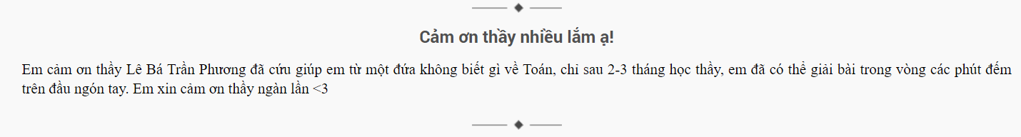 Học sinh review về thầy Lê Trần Bá Phương