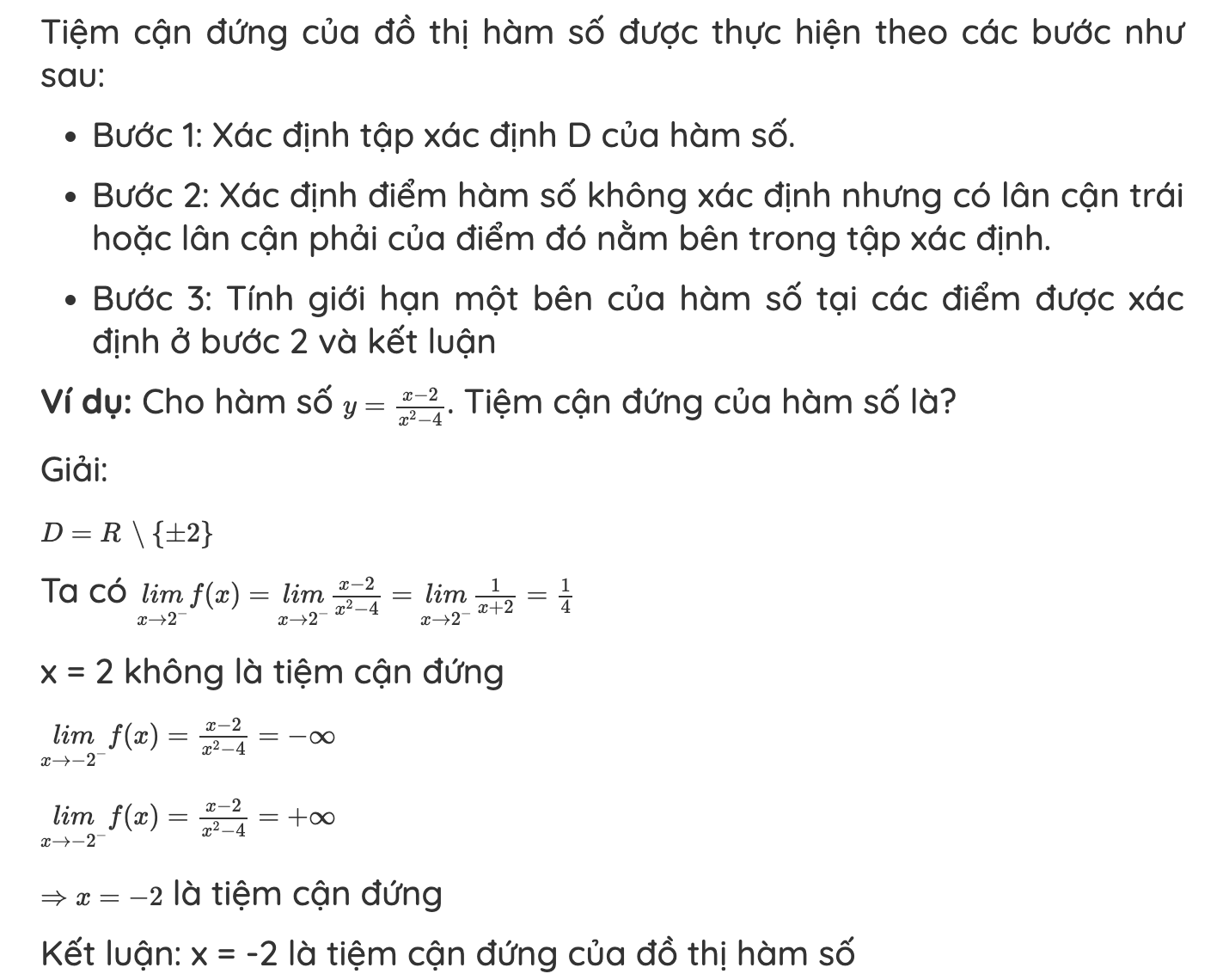 Định Nghĩa Tiệm Cận Đứng