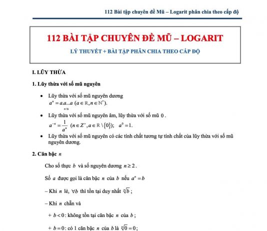Bài tập logarit
