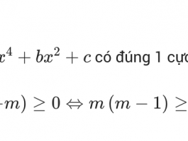 Tìm m để hàm số có đúng 1 cực trị
