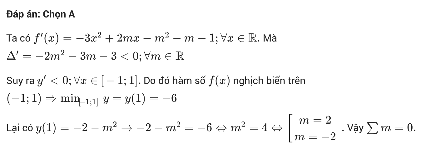 Tìm m để hàm số đạt giá trị nhỏ nhất (lời giải bài 3)