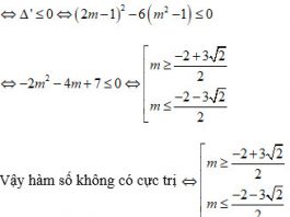 Tìm m để hàm số không có cực trị | lời giải ví dụ 3