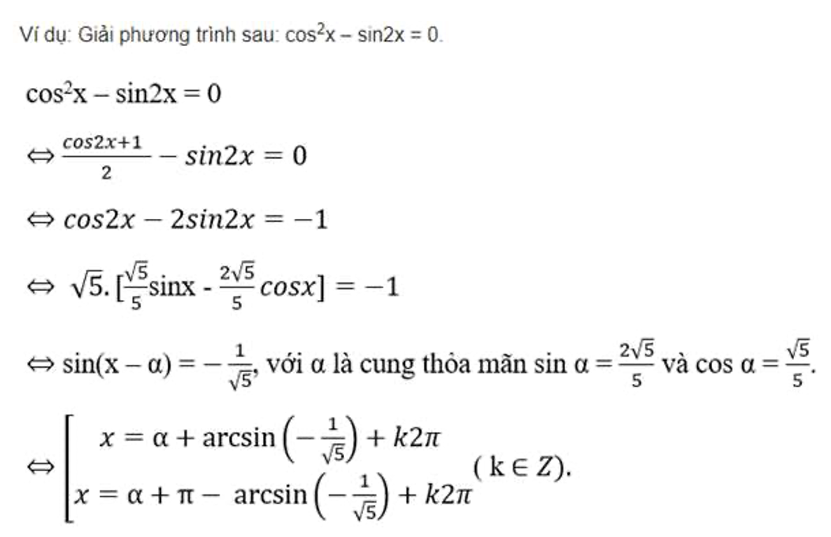 Bài tập dạng Phương trình bậc nhất theo sinx và cosx