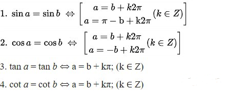 Nghiệm của Phương trình lượng giác 10 cơ bản